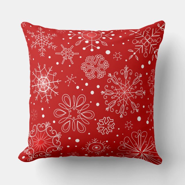 Holiday Snowflakes Throw Kissen (Vorderseite)