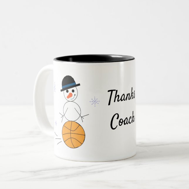 Holiday Snowman Basketball Coach Tasse (Vorderseite Links)