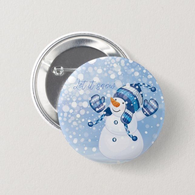 Holiday Snowman Button (Vorne & Hinten)