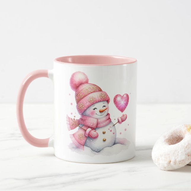 Holiday Snowman Coffee Mug Tasse (Mit Donut)