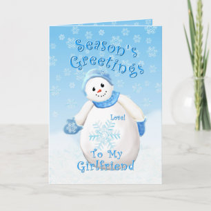 Holiday Snowman Liebe für Girlfriend Card Feiertagskarte
