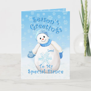 Holiday Snowman Liebe für Verlobte Card Feiertagskarte
