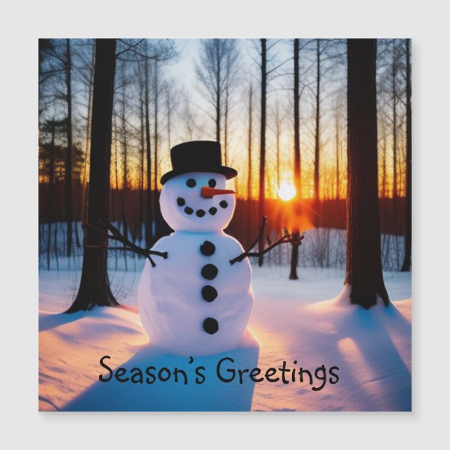 Holiday Snowman Magnetkarte (Vorderseite)