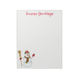 Holiday Snowman Notepad Notizblock