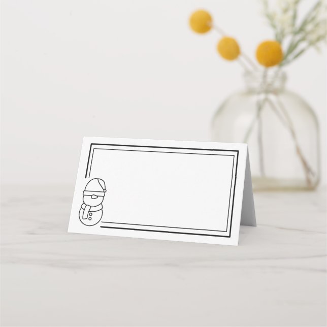 Holiday Snowman Platzkarte (Vorderseite)