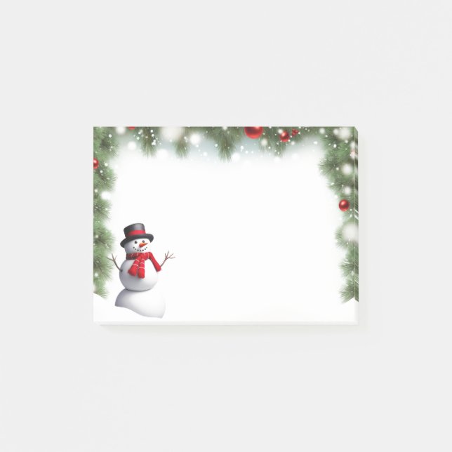 Holiday Snowman Post it Notes Post-it Klebezettel (Vorderseite)