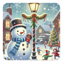 Holiday Snowman Sticker