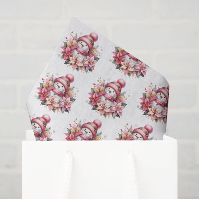 Holiday Snowman Tissue Paper Seidenpapier (Geschenktüte)
