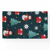 Holiday Snowmen Christmas Trees and Gifts Pattern