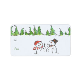 Holiday Snowmen-Geschenk Adressaufkleber
