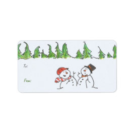 Holiday Snowmen-Geschenk Adressaufkleber