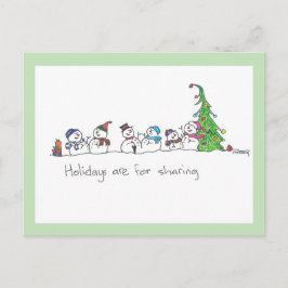 Holiday Snowmen Postkarte