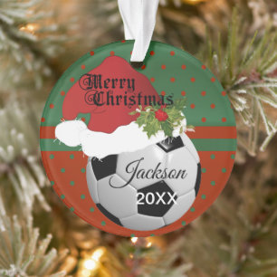 Holiday Soccer ⚽ Ball Design DIY Name Ornament