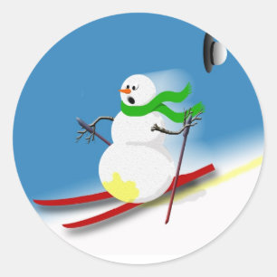 Holiday Spaß Weihnachten Joke Snowman Card Sticke Runder Aufkleber