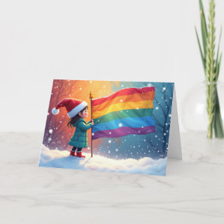 Holiday Spirit Rainbow Prilag Elf Feiertagskarte