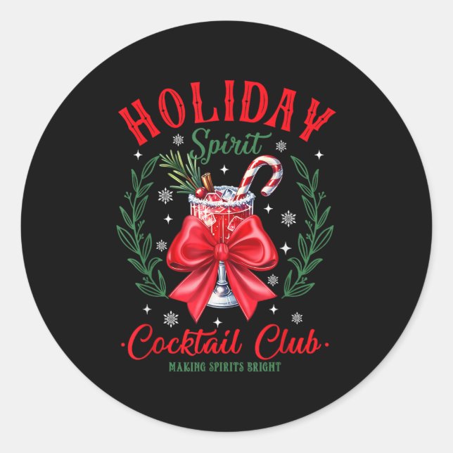 Holiday Srit Tail Club Christmas Making Sprits Bri Runder Aufkleber (Vorderseite)
