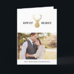 Holiday Stag | Foto-Grußkarte Feiertagskarte<br><div class="desc">Fotos mit freundlicher Genehmigung von ©Blush Fotografy Für weitere Farben und Stile besuchen Sie unseren Shop!</div>