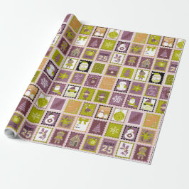 Holiday Stamps Christmas Wrapping Paper Geschenkpapier