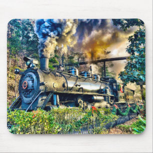 Holiday Steam Train Mouse Pad Mousepad