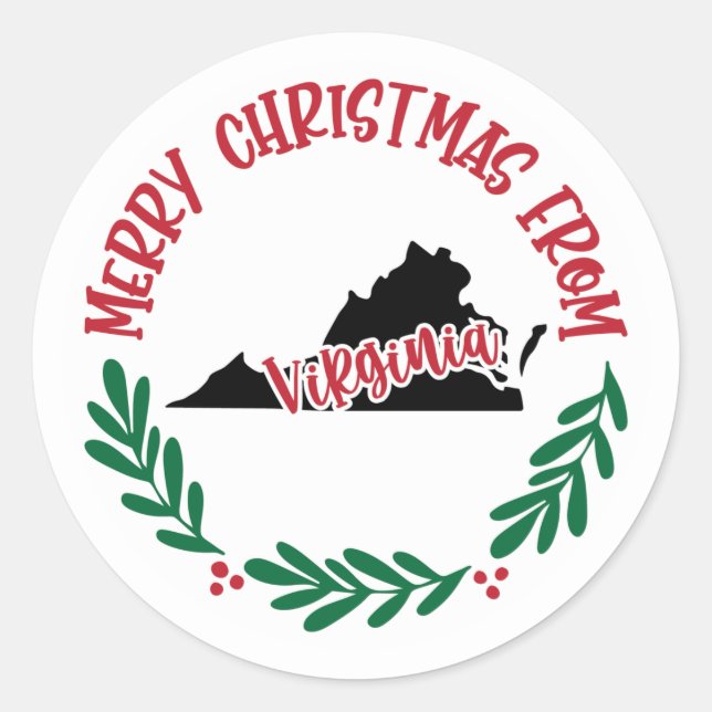 Holiday Sticker aus Virginia (Vorderseite)