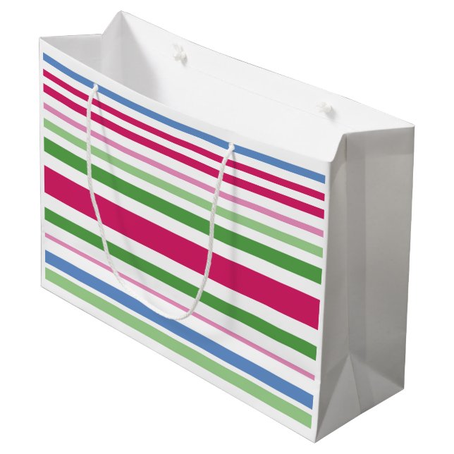 Holiday Strip Große Geschenktasche Geschenktüte (Vorderseite Schrägansicht)