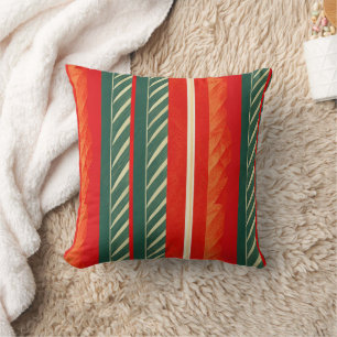 Holiday Stripes Throw Kissen