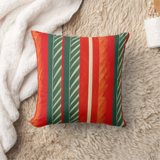Holiday Stripes Throw Kissen
