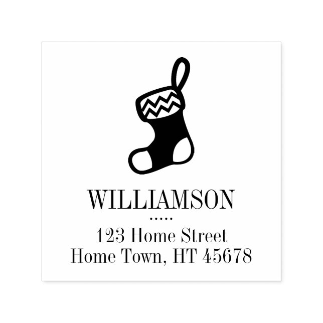 Holiday Strumpf Square Rücksendeadresse Permastempel (Design)