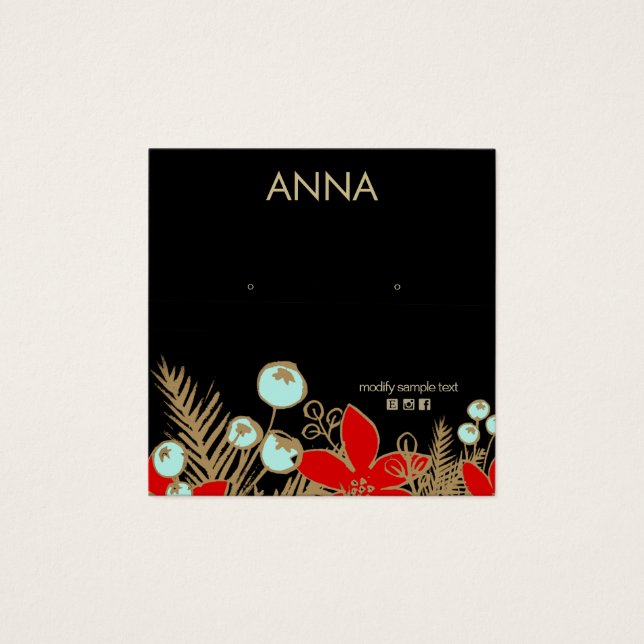 Holiday Study Earring Display Card (Vorderseite)