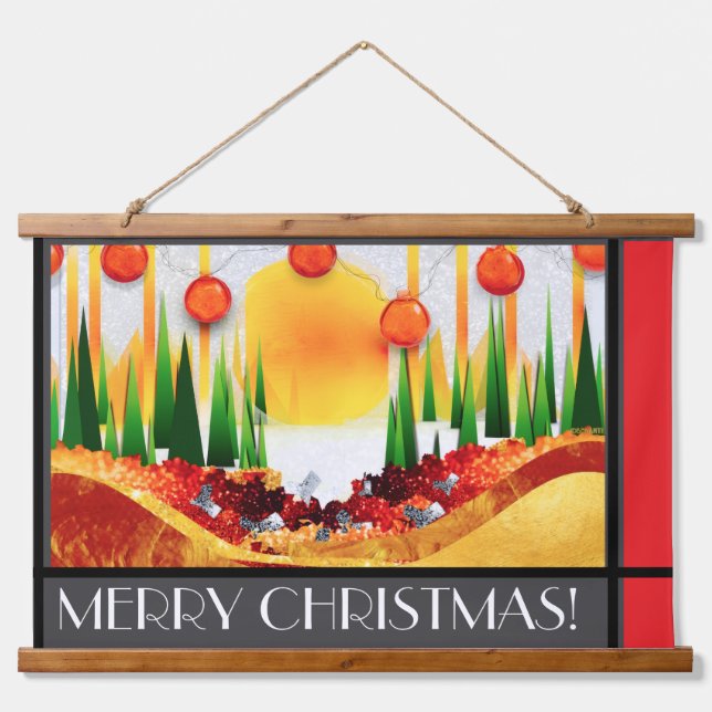 HOLIDAY SUNSHINE WITHIN THE PINES :) WANDTEPPICH MIT HOLZRAHMEN (Vorne)