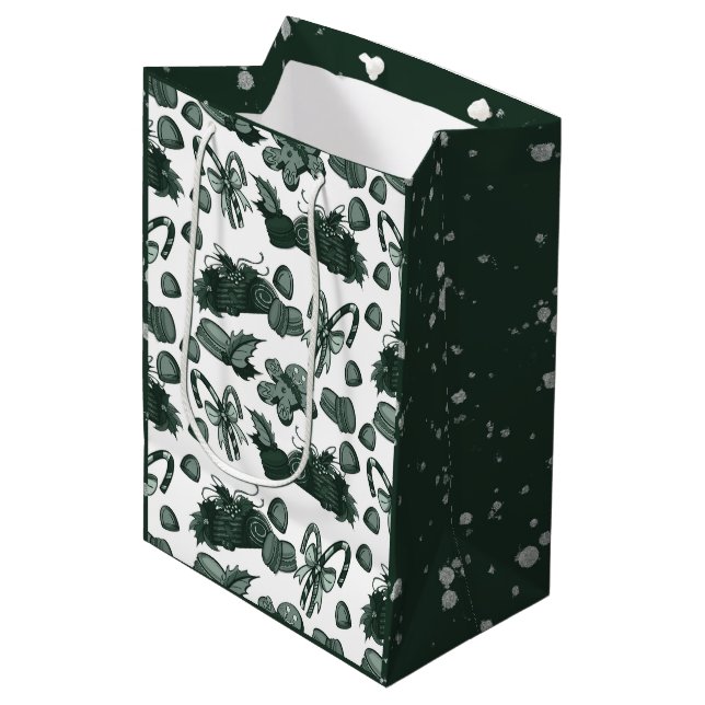 Holiday Sweets- Pine (Solid) Mittlere Geschenktüte (Vorderseite Schrägansicht)