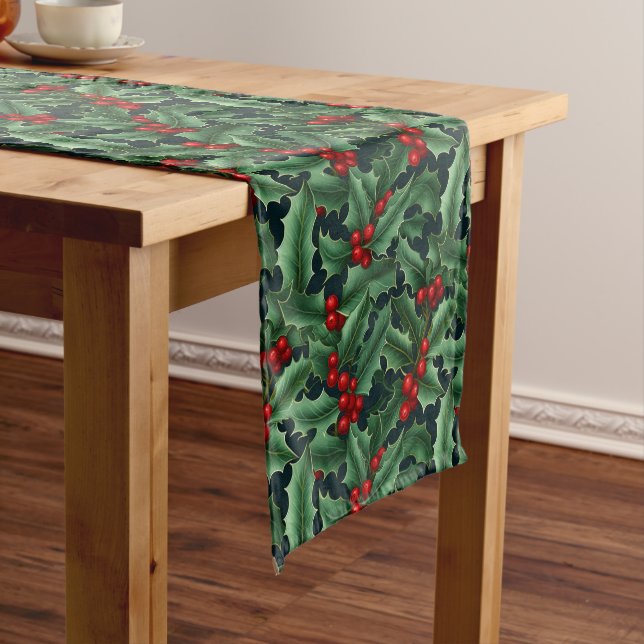 Holiday Table Runner Holly Mittelgroßer Tischläufer (Beispiel)