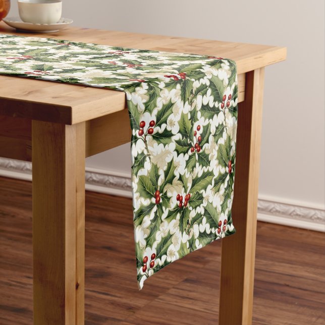Holiday Table Runner Holly Mittelgroßer Tischläufer (Beispiel)