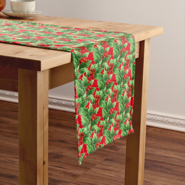 Holiday Table Runner Holly Mittelgroßer Tischläufer (Beispiel)