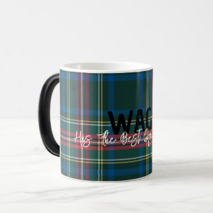 Holiday Tartan Karierter PET NAME Bester Vater Mam Verwandlungstasse