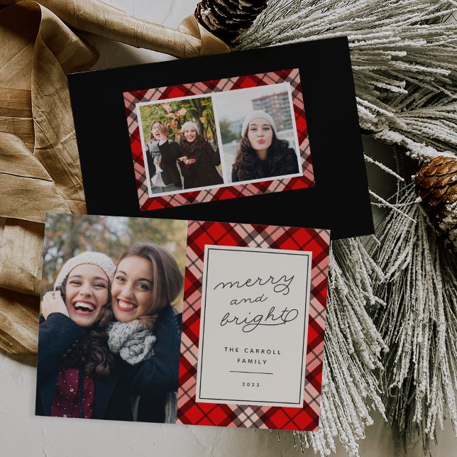 Holiday Tartan | Weihnachts-Fotokarte Feiertagskarte (Von Creator hochgeladen)
