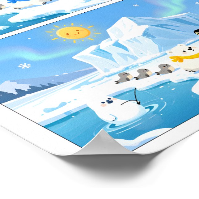 Holiday Theme Spot the Difference Kids Activity  Poster (Ecke)