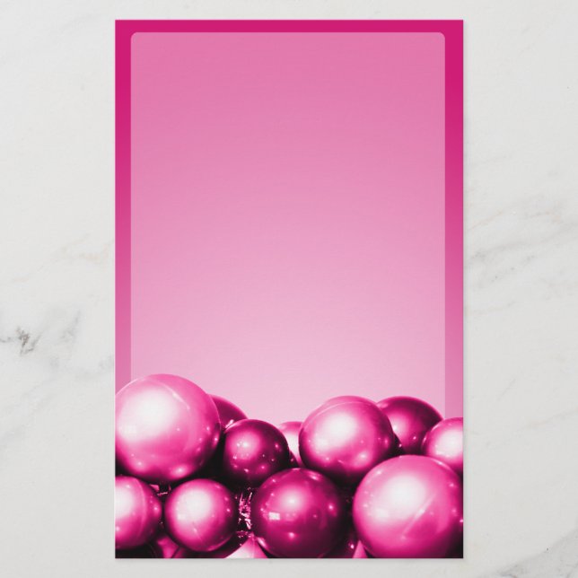 Holiday Theme Stationery Fuchsia Ornamente Briefpapier (Vorderseite)