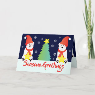 Holiday Themed Polar Bear Feiertagskarte