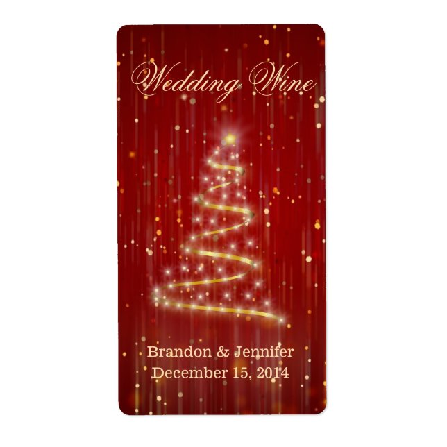 Holiday Themed Wedding Mini Weinkarte (Vorne)