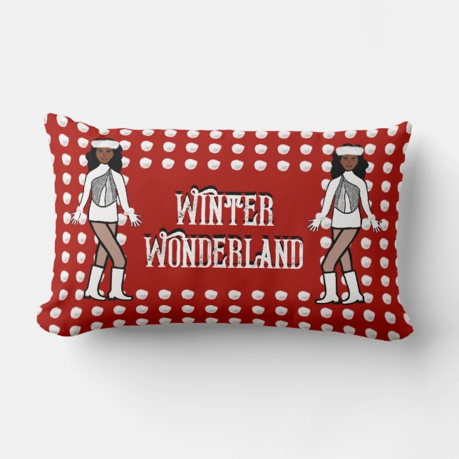 Holiday Throw Kissen rot/weiß/silber (Vorderseite)