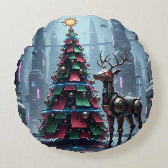 Holiday Throw Pillow Rundes Kissen (Vorderseite)