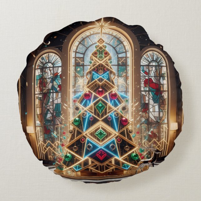 Holiday Throw Pillow Rundes Kissen (Rückseite)