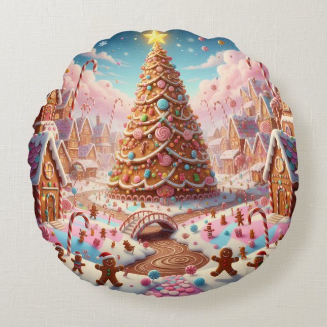 Holiday Throw Pillow Rundes Kissen (Vorderseite)