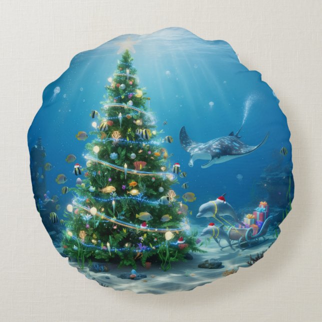 Holiday Throw Pillow Rundes Kissen (Rückseite)