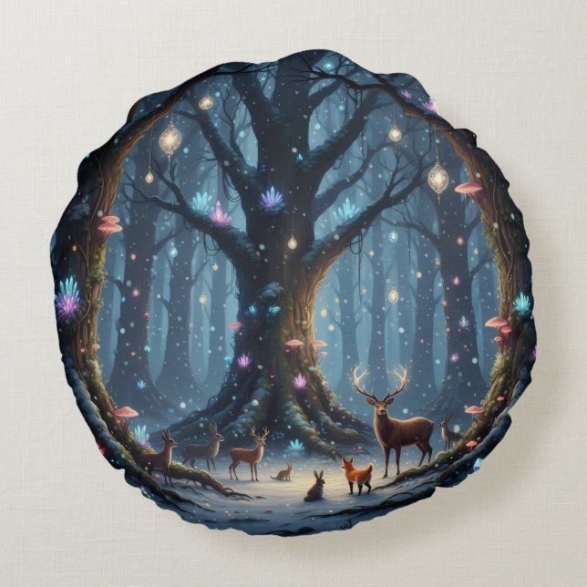 Holiday Throw Pillow Rundes Kissen (Rückseite)