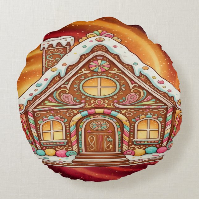 Holiday Throw Pillow Rundes Kissen (Rückseite)