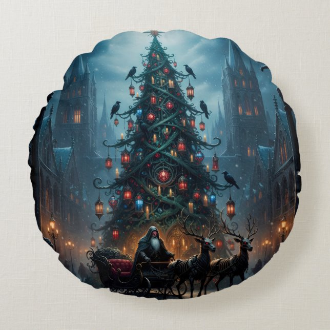 Holiday Throw Pillow Rundes Kissen (Vorderseite)