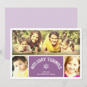 Holiday Tidings Lilac 3 Foto Gruß fahren Feiertagskarte