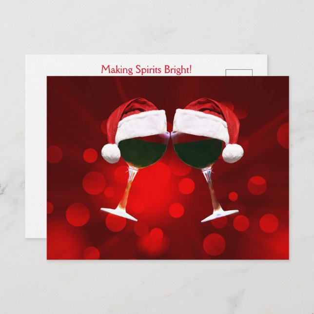 Holiday Toasting Funny Wine  Postkarte (Vorne/Hinten)